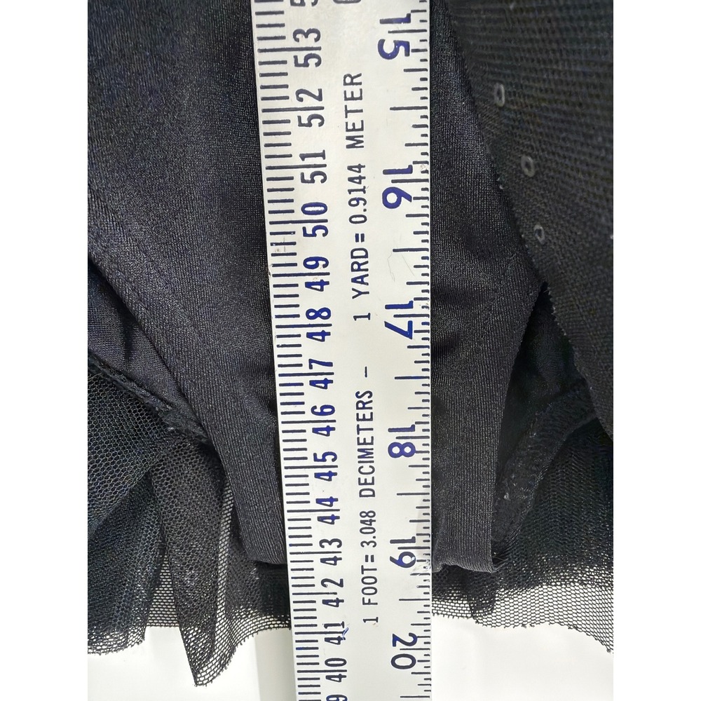 Capezio Kids Black‎ Tutu Leotard Dress Floral Sequin Mesh Cap Sleeve Size I - Picture 5 of 8